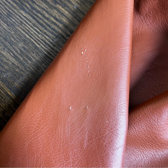 Anthropologie Brown Vegan Leather Moto Jacket Extra Large - Picture 15 of 15